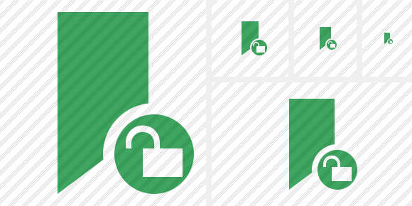 Bookmark Green Unlock Icon Bookmark Green Unlock Icon