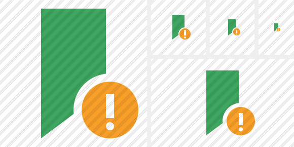 Bookmark Green Warning Icon Bookmark Green Warning Icon