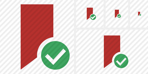 Icona Bookmark Red Ok Icona Bookmark Red Ok