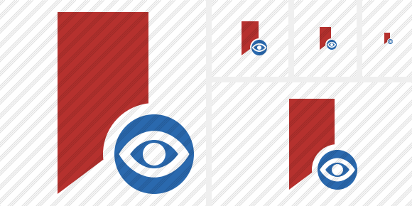 Icona Bookmark Red View Icona Bookmark Red View