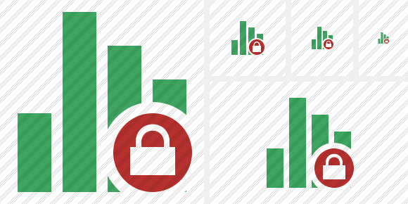 Chart Lock Icon Chart Lock Icon