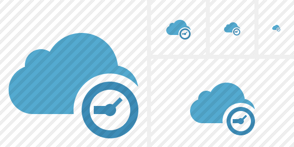 Cloud Blue Clock Symbol