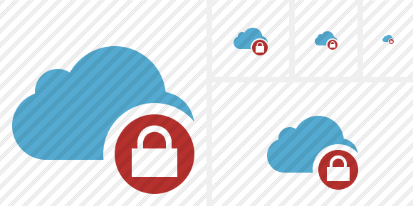 Icona Cloud Blue Blocco Icona Cloud Blue Blocco
