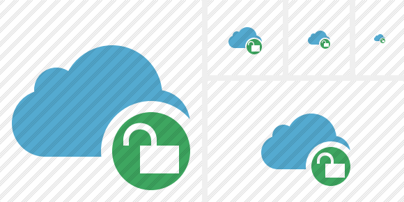 Icona Cloud Blue Sblocco Icona Cloud Blue Sblocco