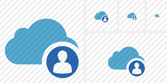Icona Cloud Blue Utente Icona Cloud Blue Utente