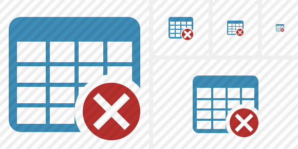 Icône Database Table Cancel