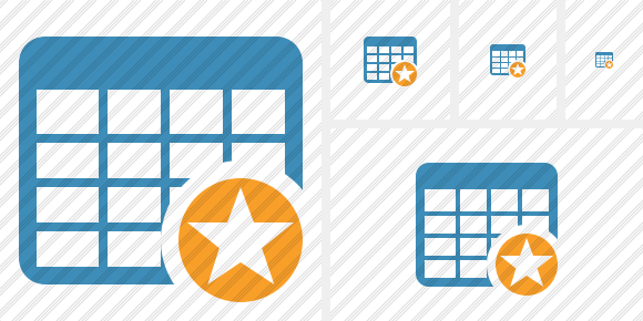 Database Table Star Symbol