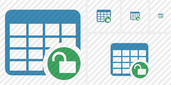 Database Table Unlock Symbol