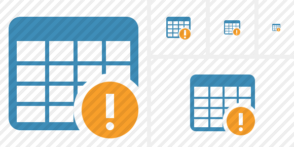 Database Table Warning Symbol