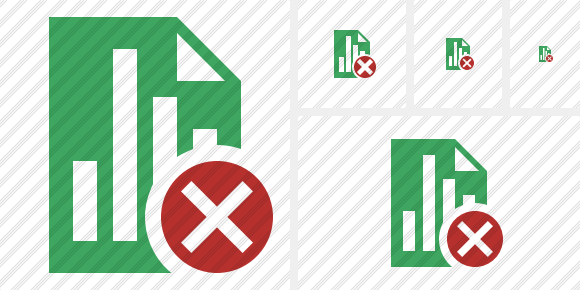 Document Chart Cancel Icon Document Chart Cancel Icon