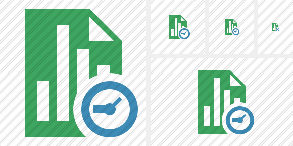 Document Chart Clock Icon Document Chart Clock Icon