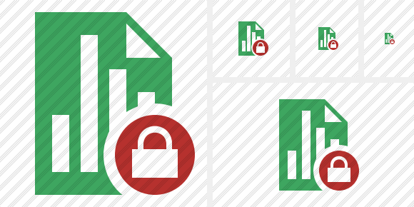 Document Chart Lock Icon Document Chart Lock Icon