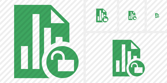 Document Chart Unlock Icon Document Chart Unlock Icon