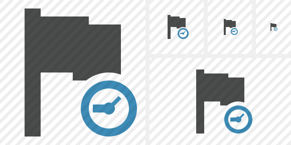 Flag Dark Clock Icon Flag Dark Clock Icon