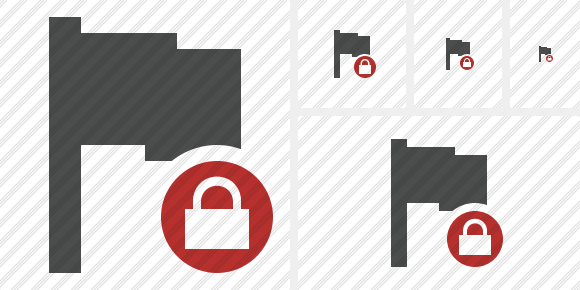Flag Dark Lock Icon Flag Dark Lock Icon
