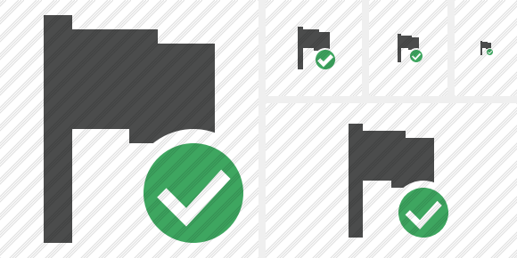 Flag Dark Ok Icon Flag Dark Ok Icon