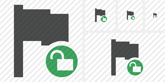 Flag Dark Unlock Icon Flag Dark Unlock Icon