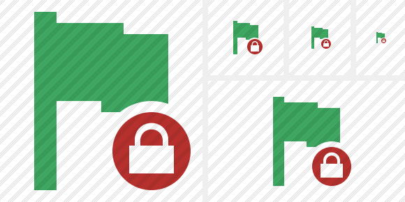 Flag Green Lock Icon