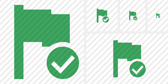 Icona Flag Green Ok Icona Flag Green Ok