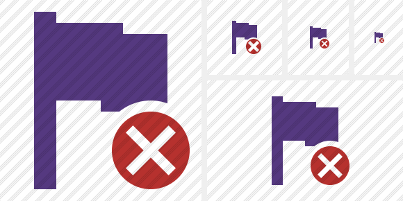 Flag Purple Cancel Symbol