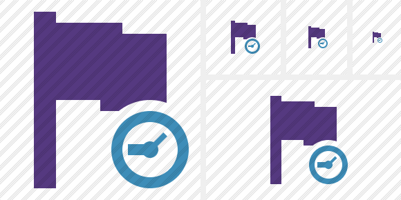 Icono Flag Purple Clock