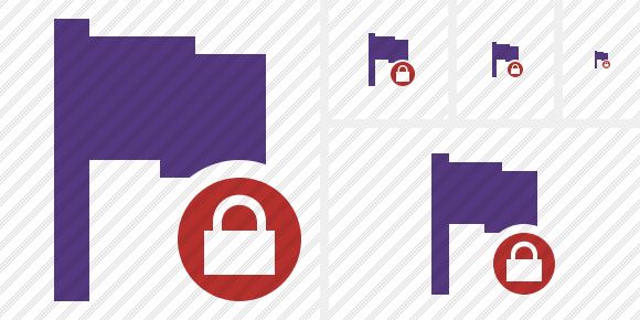 Flag Purple Lock Icon