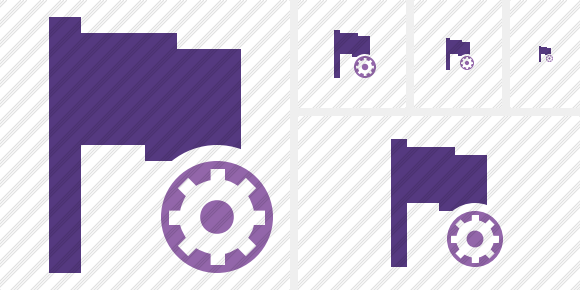 Flag Purple Settings Icon