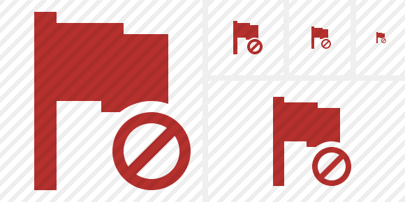 Flag Red Block Icon Flag Red Block Icon