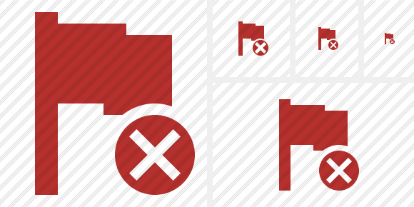 Flag Red Cancel Icon Flag Red Cancel Icon