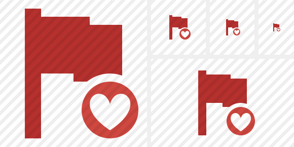 Flag Red Favorites Icon Flag Red Favorites Icon