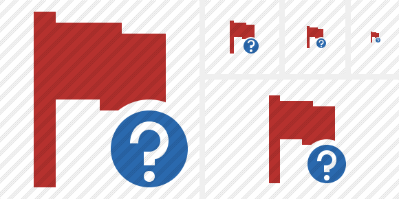 Flag Red Help Icon Flag Red Help Icon