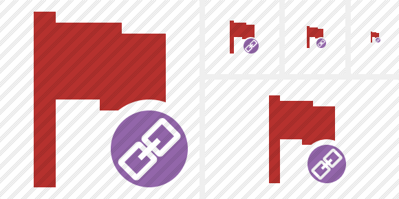 Flag Red Link Icon Flag Red Link Icon