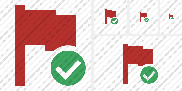 Flag Red Ok Icon Flag Red Ok Icon