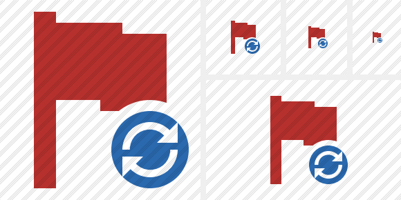 Flag Red Refresh Icon Flag Red Refresh Icon
