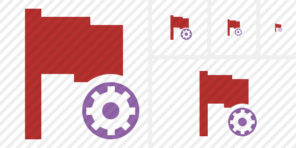 Flag Red Settings Icon Flag Red Settings Icon