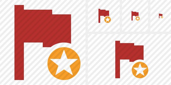 Flag Red Star Icon Flag Red Star Icon