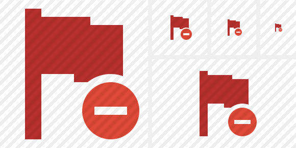 Flag Red Stop Icon Flag Red Stop Icon