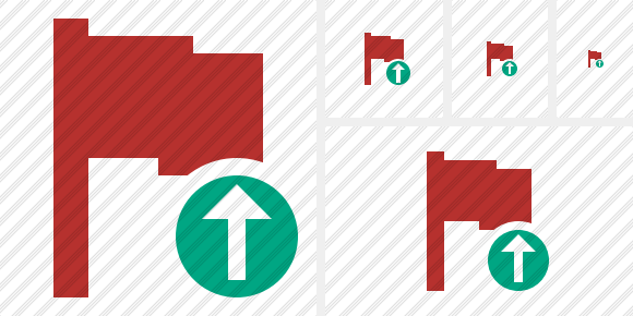Flag Red Upload Icon Flag Red Upload Icon