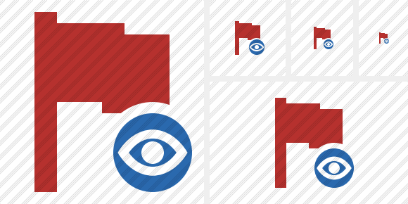 Flag Red View Icon Flag Red View Icon