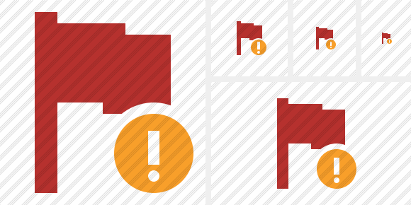 Flag Red Warning Icon Flag Red Warning Icon