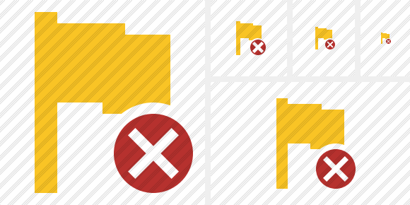 Flag Yellow Cancel Icon