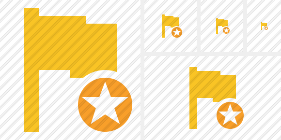 Flag Yellow Star Icon