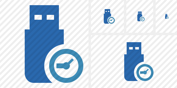 Flash Drive Clock Icon Flash Drive Clock Icon