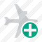 Airplane Horizontal Add Icon