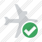 Airplane Horizontal Ok Icon