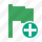 Flag Green Add Icon