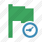 Flag Green Clock Icon