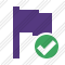 Flag Purple Ok Icon