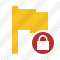 Flag Yellow Lock Icon