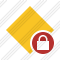 Rhombus Yellow Lock Icon